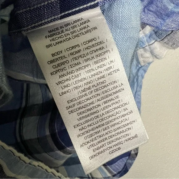 LAUREN RALPH LAUREN Floral & Plaid Linen Shirt size XXL great condition - Picture 6 of 7